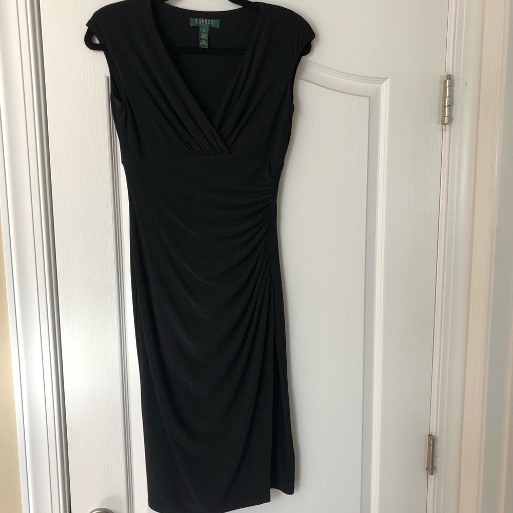 Black ruched midi.